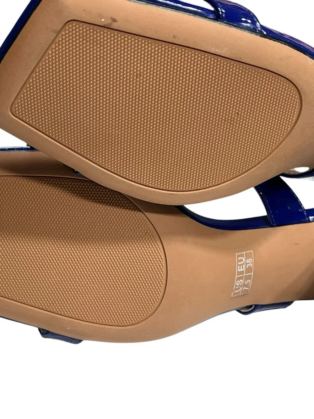 Modencoco Blue 2 Strap Block Heel Sandal - Size 7.5